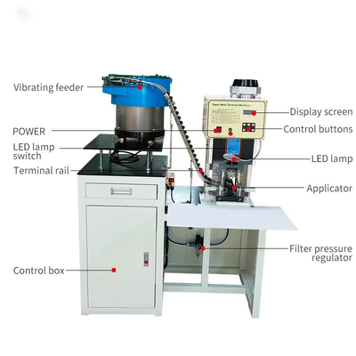 SAA Solid Hohl 3-Pin-Stromanschluss Einfügungscrimping-Maschine mit losen Bulk-Terminal Vibrierenden Platten-Feeder