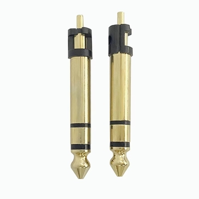 Goldplattiert 6,35mm Stereo 3 Pole Stereo Audio Männlicher Stecker Audio Mikrofon Stecker für Kopfhörer