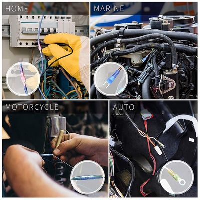 220 Stück PE Doppel-Stoßverbinder Schrumpfschlauch-Terminal Isolierte Crimp-Wärmeschrumpf-Drahtverbinder-Kit