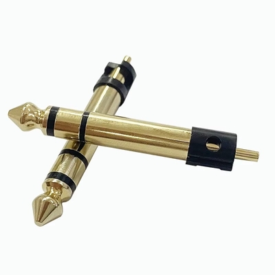 Goldplattiert 6,35mm Stereo 3 Pole Stereo Audio Männlicher Stecker Audio Mikrofon Stecker für Kopfhörer